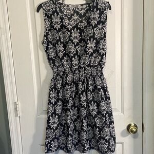 Chic Black and White Patterned Mini Dress